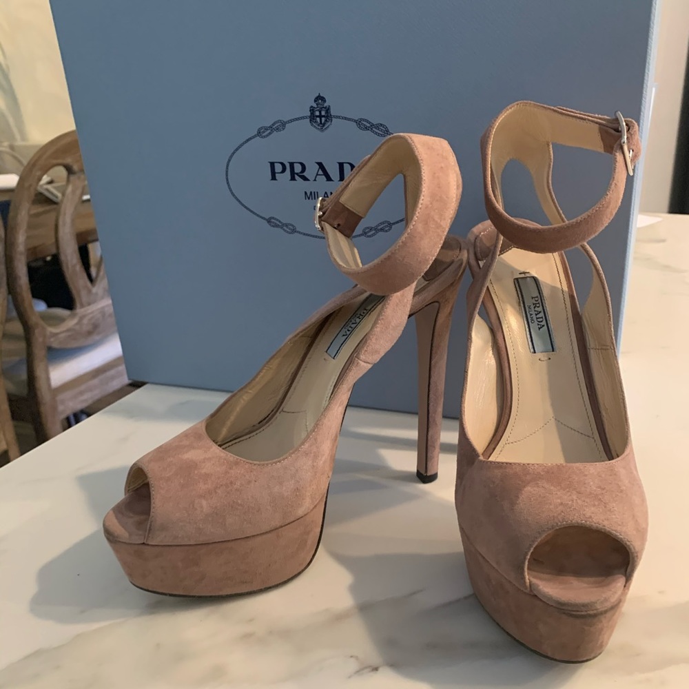 Prada Suede Dark Rose Shoes